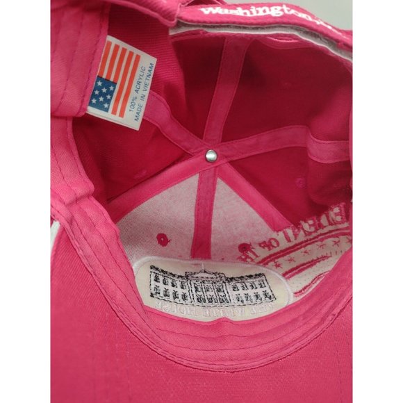 The White House Embroidered Baseball Cap Hat Washington DC USA Flag Pink Acrylic - Picture 7 of 7